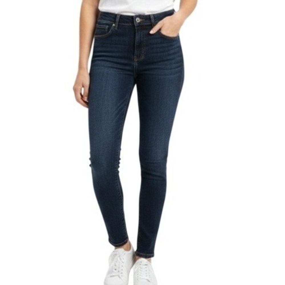 Everlane The High Rise Skinny Jean Womens 25 Blue Dark Wash Stretch Denim Casua